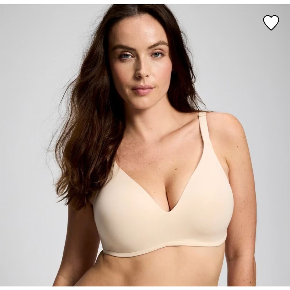 Soma Vanishing Back Wireless Bra Beige Lightly Lined Smoothing 36D 570394318